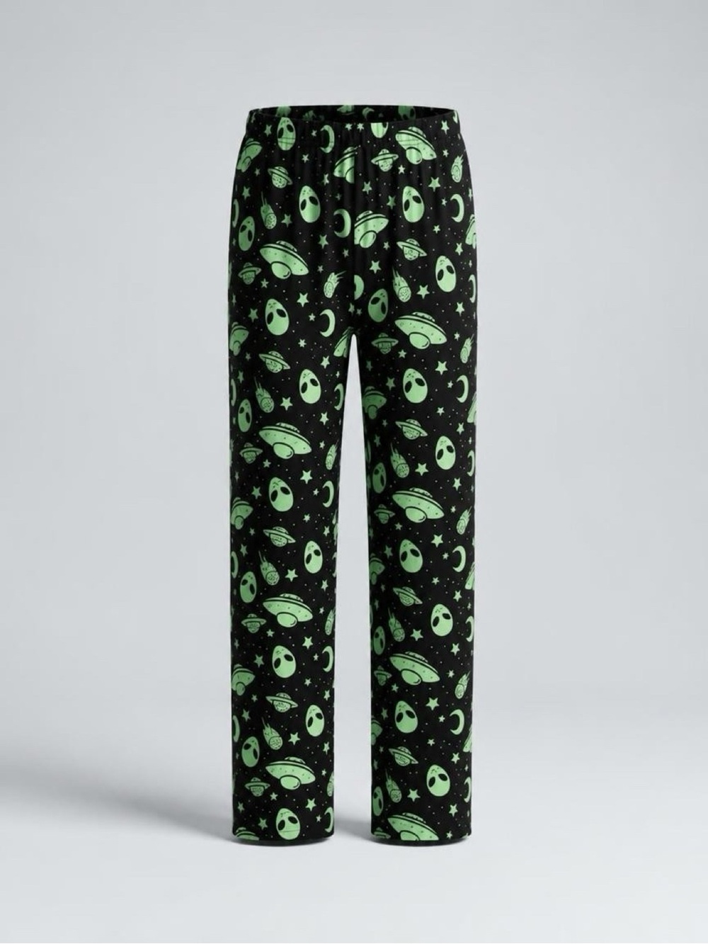 BN women sz M  Black green Alien Print Lounge Pants pajama